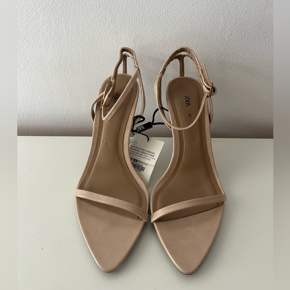 Nude Zara Strappy Heels NWT